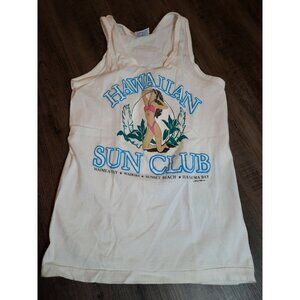 Vintage hawaiian sun club Tank Top T-Shirt  80s poly prints size small